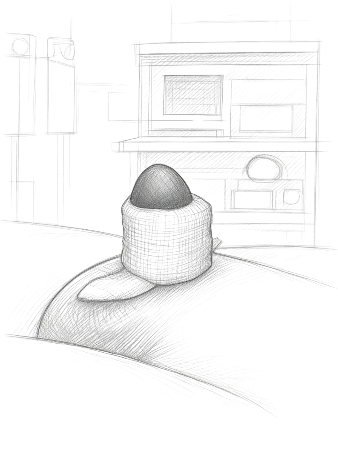 De-identified preoperative medical sketch of a buried penis in a 12-year-old, with the penile body concealed by surrounding tissue
